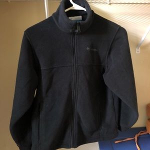 Columbia black fleece jacket.